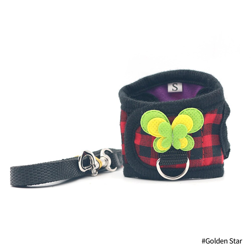 Arnés para hámster, correa ajustable para conejillo de indias, Chinchilla, ratones, Hurón, cuerda de tracción al aire libre, accesorios para animales pequeños: Red Plaid / M