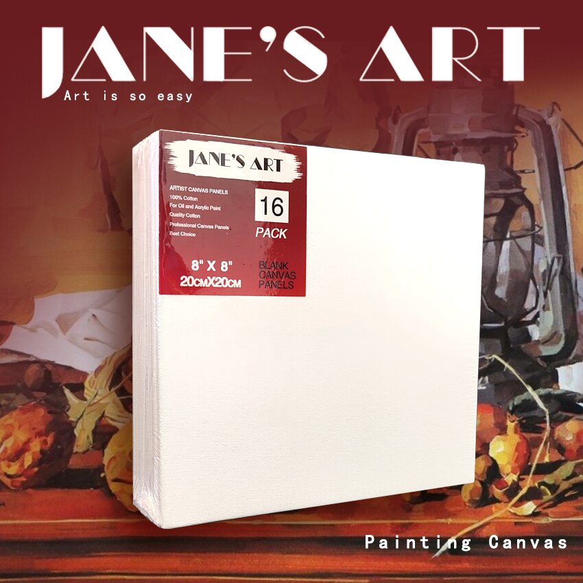 Papel de lienzo al óleo en blanco para pintar, tablero de dibujo de madera, paquete de 12 paneles de pintura artística de Jane, 5x7 pulgadas/8x8 pulgadas/8x10 pulgadas