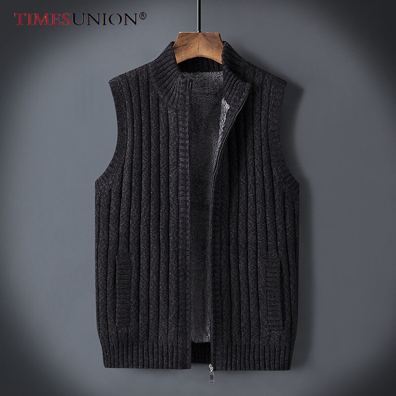 Dikke winterjas herenvest fleece vesten warme staande kraag vest vest mouwloos bovenkleding jas herenkleding