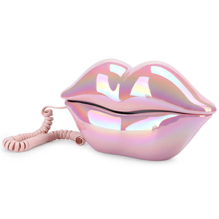 Fashionable Funny Lip Shaped Telephone Desktop Corded Fixed Telephone Landline Phone Mouth Telephone for Home Hotel Office Use