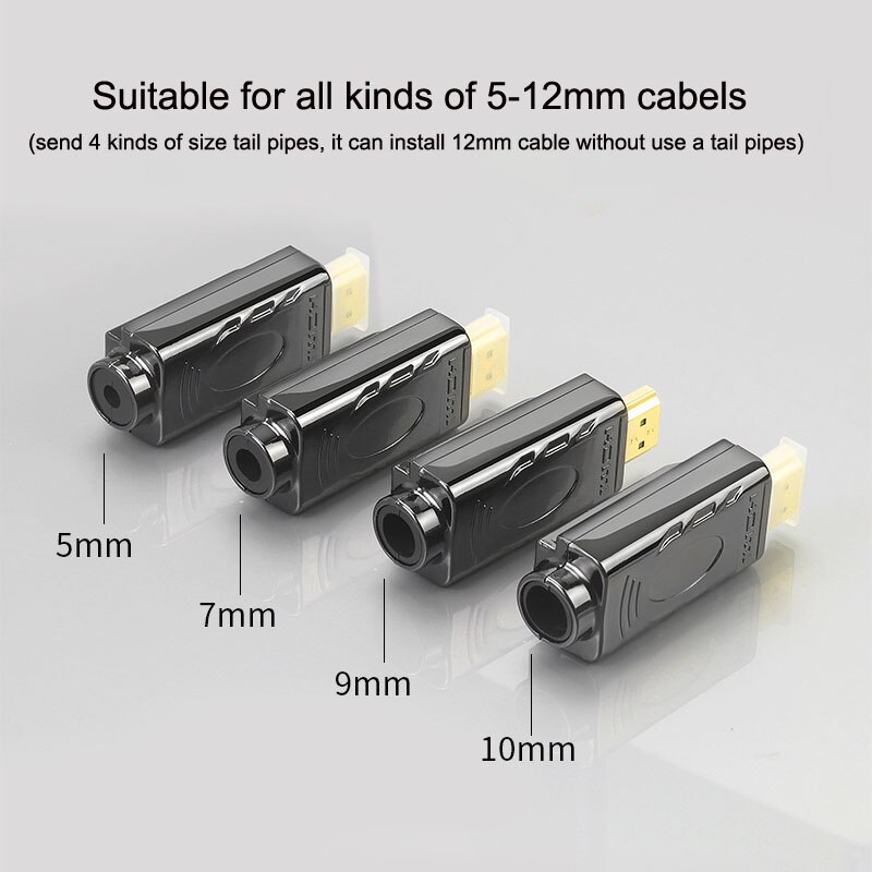 HDMI solderless male connector HDMI Free Welding Head Connector 4K HD Line Repair Solderless Male Plug with Metal/Plastic Cover