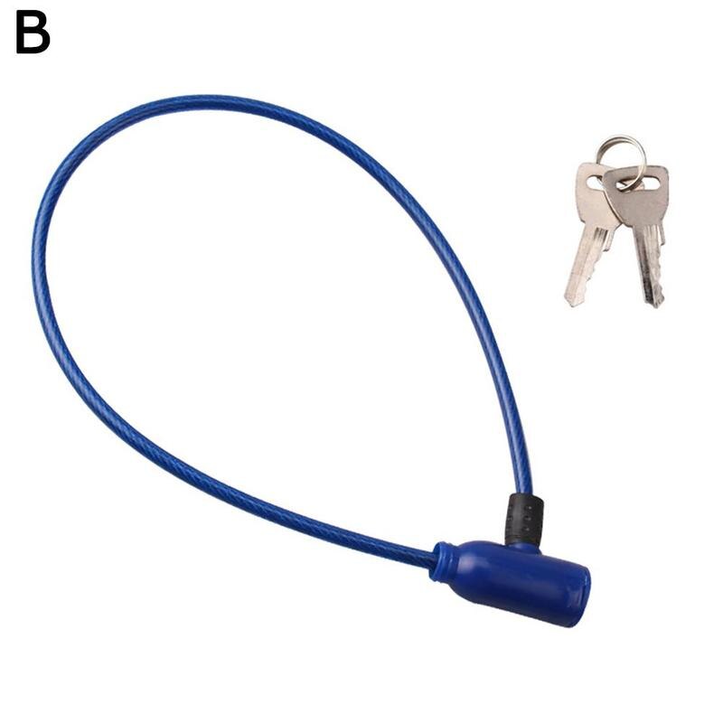 1Pc Mountain Bike Steel Wire Rope Metal Lock Universal Lock Lock Steel Security Anti-theft Outdoor Bicycle Safety O9A4: Blue
