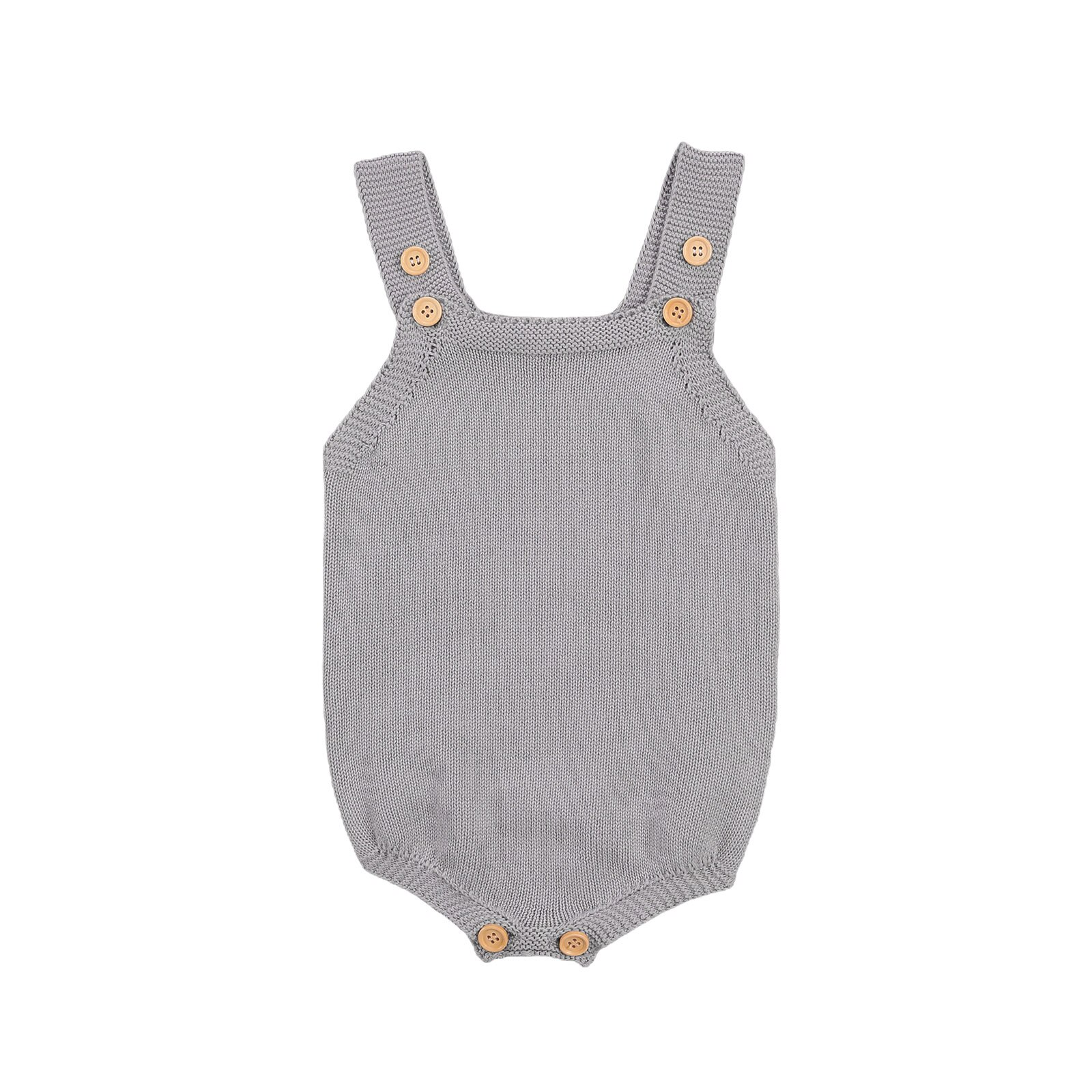 Baby Baby Jongens Meisjes Trui Gebreide Jumpsuits Comfortabele Mouwloze Schouderriem Bodysuit Een Stuk Pak Voor Peuter: Grijs / 3M