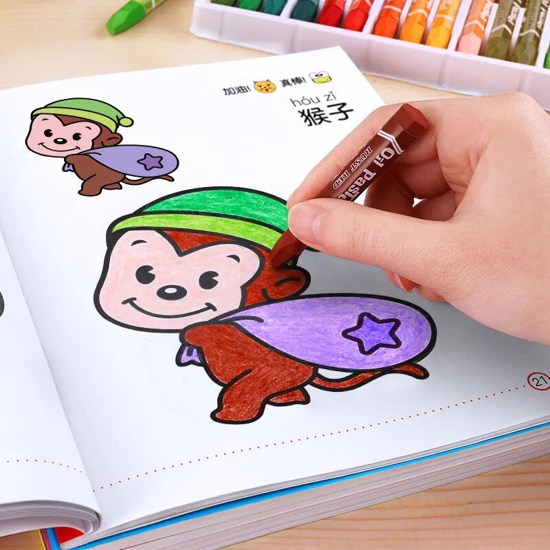 Chinese Coloring Books Watercolor Books Painting Children Students Beginners Educational Art Kids Drawing Learning Libros