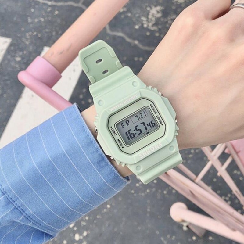 Transparent digital lysande klocka fyrkantig kvinnor klockor sport elektronisk armbandsur reloj mujer klocka
