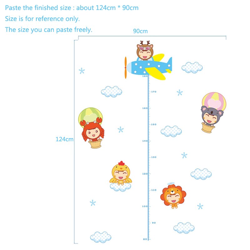 Cartoon baby height Wall Sticker for kids baby rooms bedroom decoration Mural Art Decals Wallpaper nursery Chart Ruler stickers