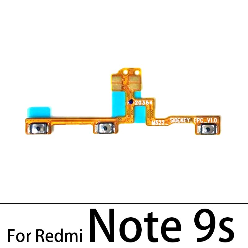 10 sztuk/partia, przycisk włączania i wyłączania boczny przycisk Flex Cable dla Xiaomi Redmi 6 6A 7 7A 8 8A 9 9A uwaga 6 7 8 8T 9 9S 10 Pro 5G: Redmi Note 9S