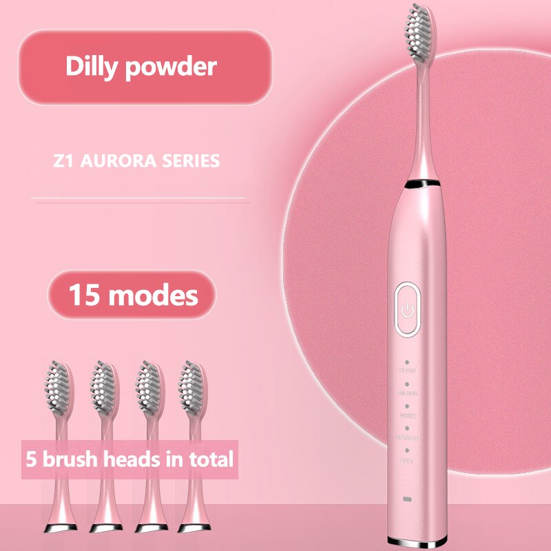 Sonic Electric Toothbrush 5 modes and 15 gears USB Charger Adult timer Brush Tooth Brushes 10 Replacement Heads Teeth Whitening: 03