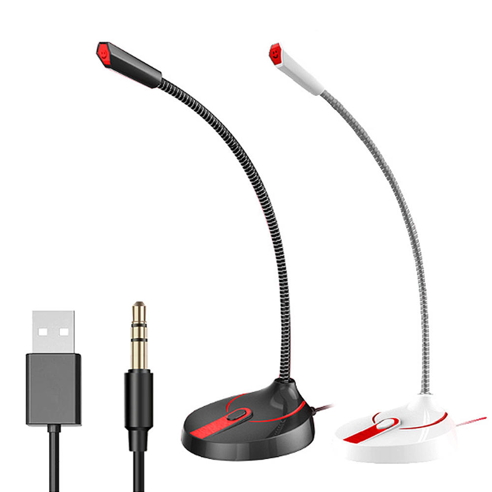 Usb skrivbordsmikrofon 3.5mm st dator mikrofon justerbar enhet gratis studiomikrofon spel chatta online klass usb mikrofon