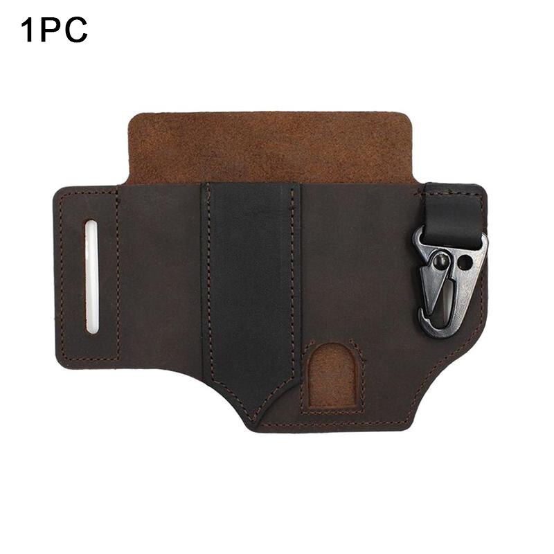 EDC Tasche Leder Mantel Für Leatherman Multitool Mantel Organizer Mit Schlüssel Halter Für Gürtel Und Taschenlampe Camping Outdoor-Tool: Dark brownX1