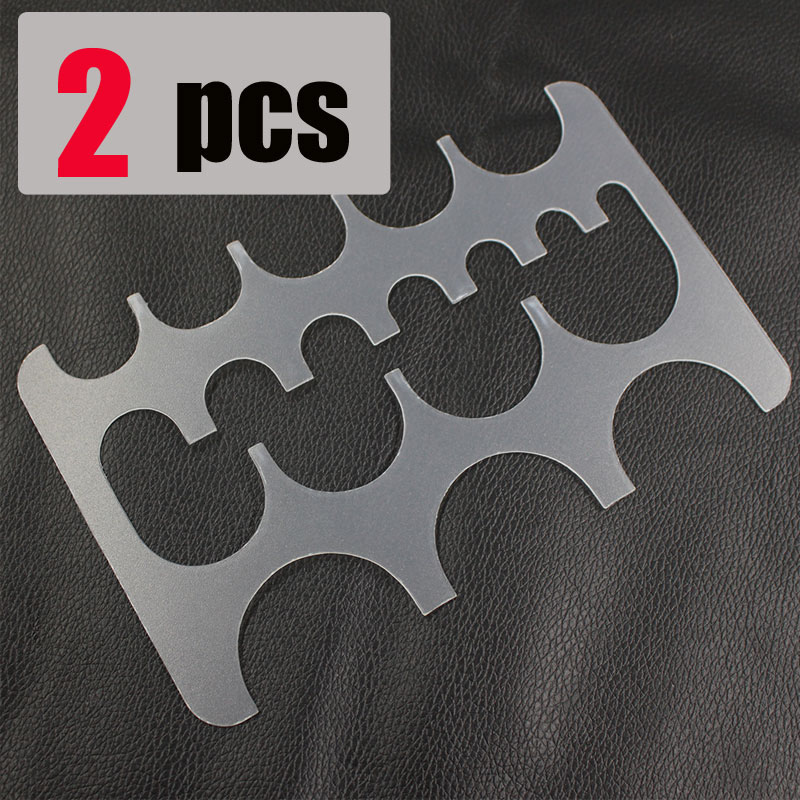 Half Transparent Plastic Leather Belt Tail Mold PVC Template V-shaped U-shaped Belt Tail Leathercraft Scribing Template: RX272 2PCS