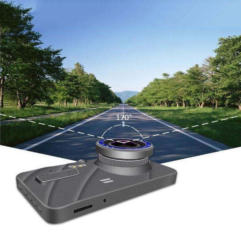 Nueva Cámara DVR para coche de 4 pulgadas, Full HD 1080P, grabadora de vídeo de doble lente, Monitor de aparcamiento, cámara de visión trasera, detección de movimiento automática
