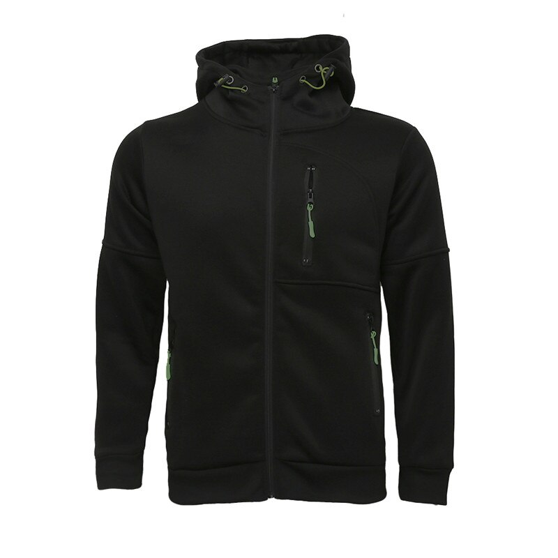 Heren hardloopjack joggen sport sportkleding training fitness oefening sportschooljas sportkleding herfst winter lange mouw jas: Zwart / Xxl