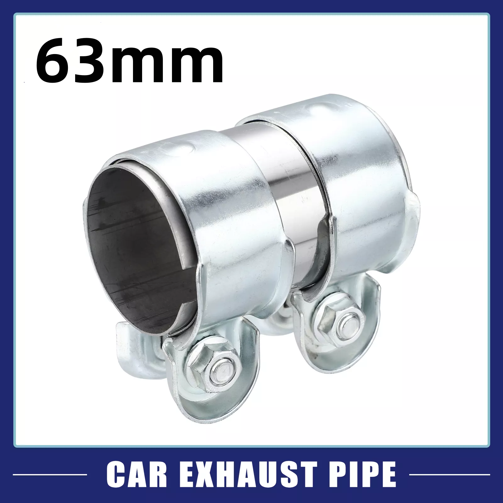 Abrazadera de escape Turbo de acero inoxidable, silenciador duradero a presión, manguera de tubo de escape, piezas automotrices duraderas, 45mm, 50mm, 60mm, 1 ud.: Plata