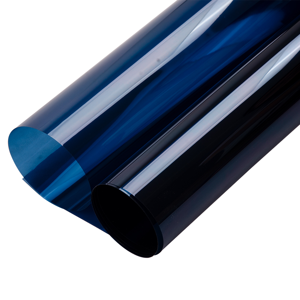 Mörkblå dekoration solfärgad glasfilm fönsterfilm glas arkitektonisk dekorfilm för hemmakontor med bredd 50cm/20 &quot;