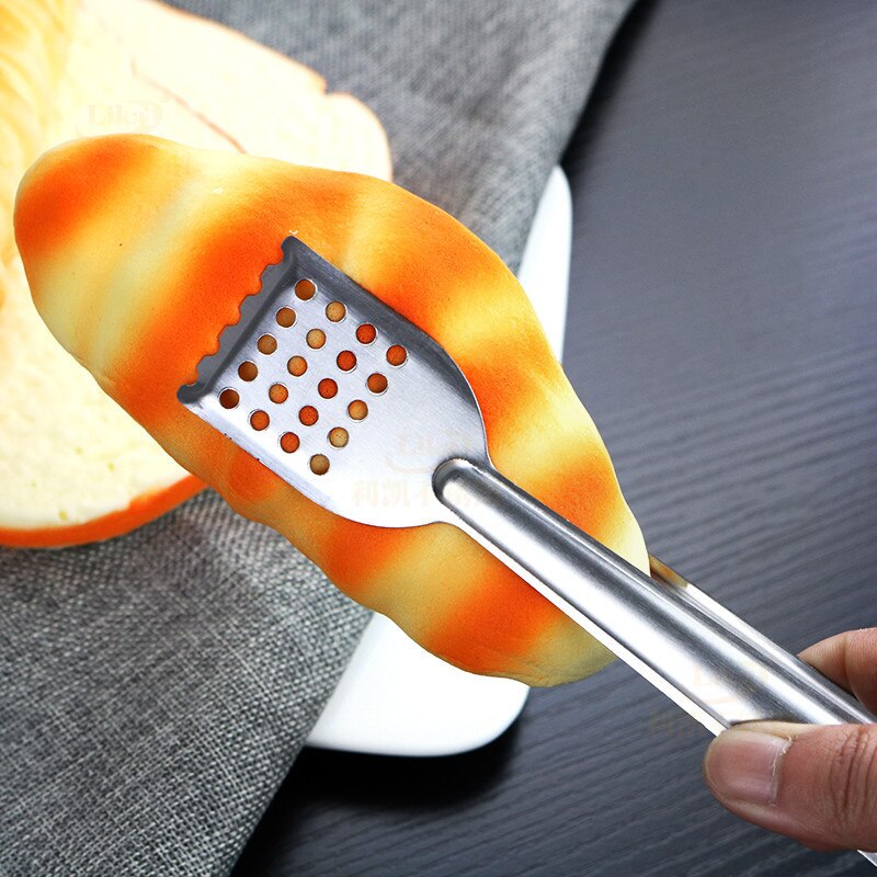 1pc rustfritt stål praktiske bbq matklemmer kjøkkenverktøy tang buffet matlaging klips salat brød kamskjell kjøkkentilbehør