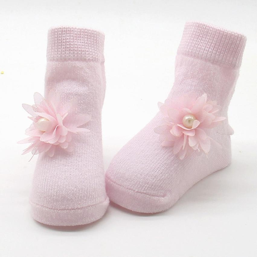 Baby Kids Girls Comfortable Floral Cute Cotton Sock Slippers Warm Ankle Socks F804