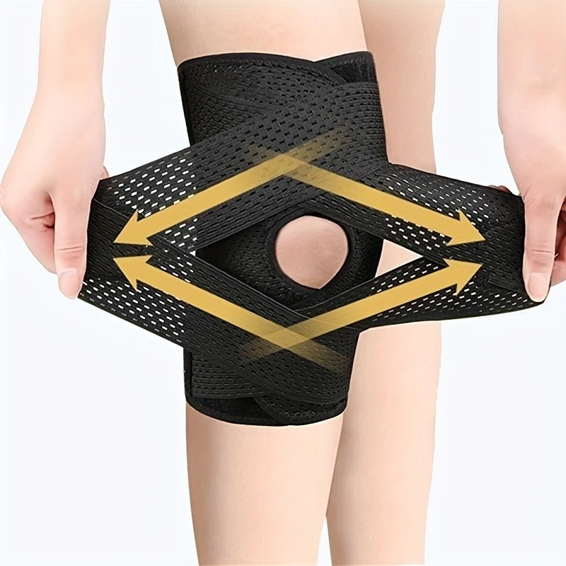 Rodilleras deportivas, baloncesto, ciclismo, correr, ajuste de articulación de rodilla, rodilleras de menisco, correas rotulares: Negro / XS