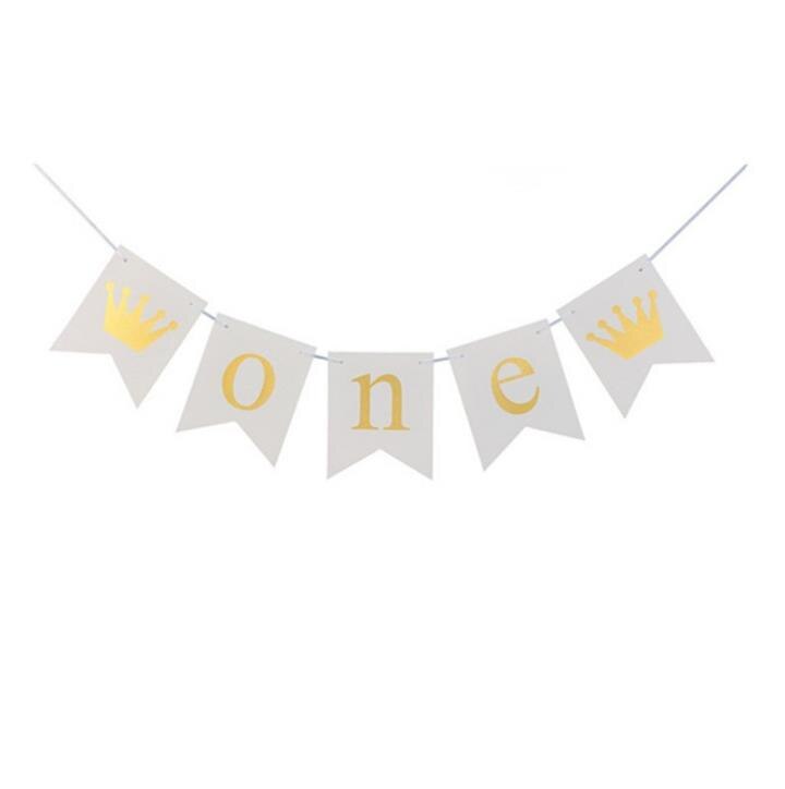 1 Juego de cartel de corona de primer cumpleaños para bebé, niño y niña decoración de de cumpleaños para, 1 año: 4