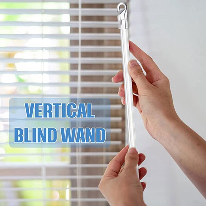 Venetian Blinds Pulling Rod with Replacement Rod Heads Set Accessory for Transparent Curtain Vertical Wand Supplies Kit