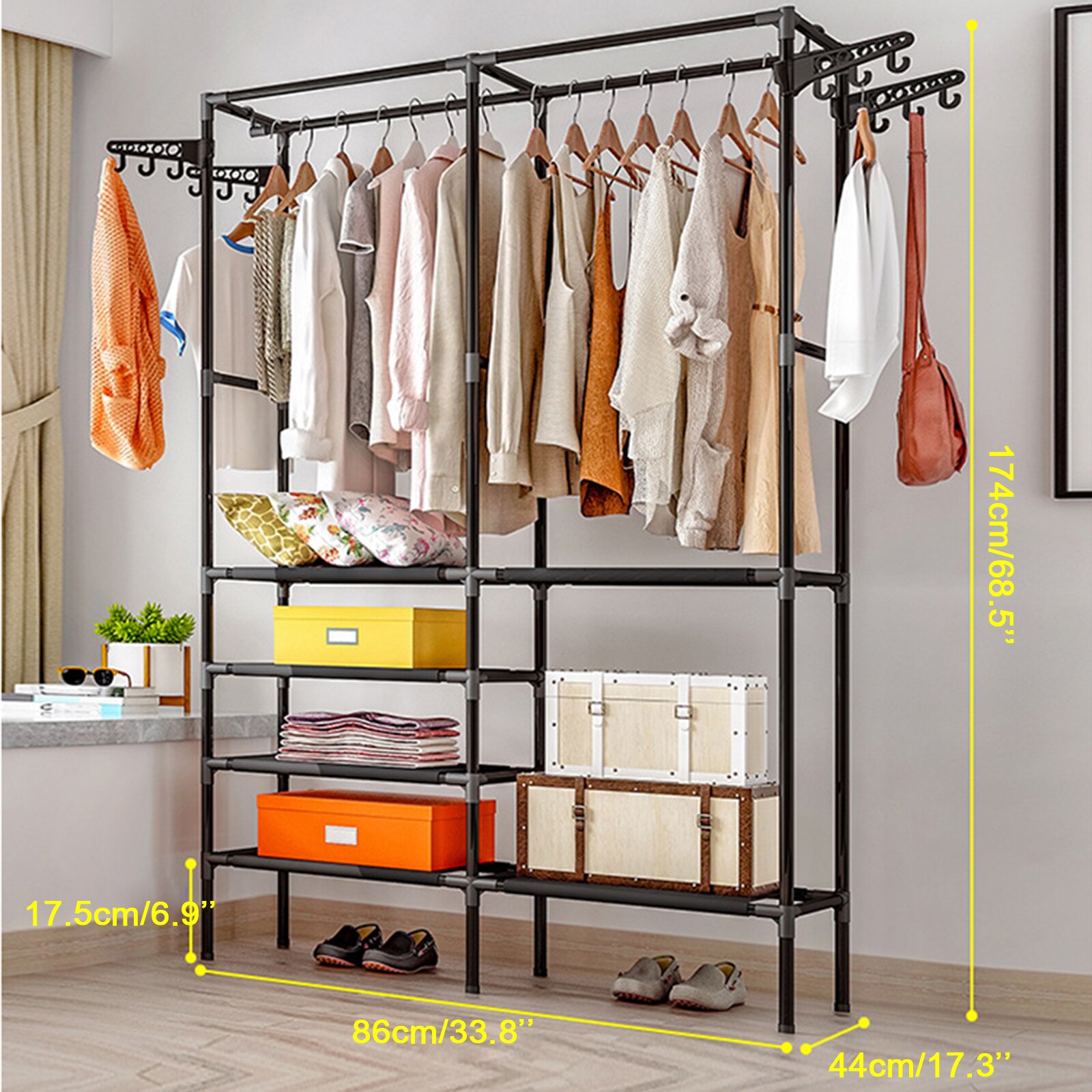 Large Capacity Clothes Hanger Coat Rack Floor Hanger Opened Wardrobe Clothing Racks porte manteau kledingrek perchero de pie