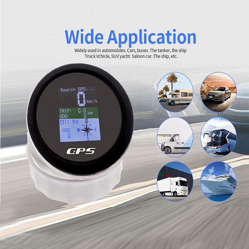 Auto Boot Motorfiets Smart Gps Snelheidsmeter Waterdicht 85Mm Tft-scherm Digitale Toerenteller Kilometerteller Met Gps Antenne