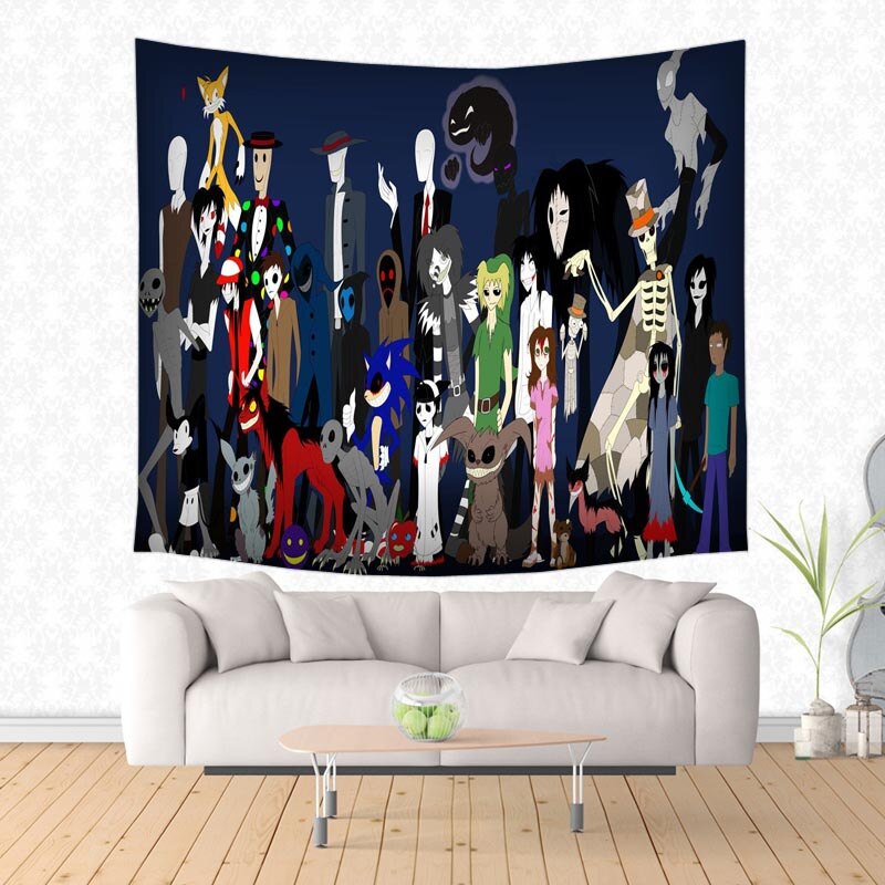 Creepypasta Family Decorative Tapestry Wall Hanging Tapestries Bedspread Table Cloth Curtain Throw Blanket Cover