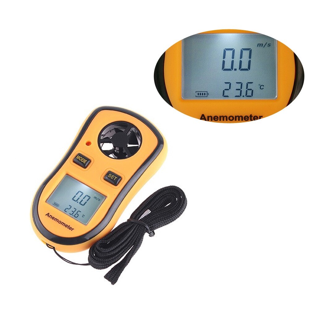 Digital Anemometer Mini Digital Anemometer with High Precision Pressure Sensor LED Wind Speed Measuring Instruments