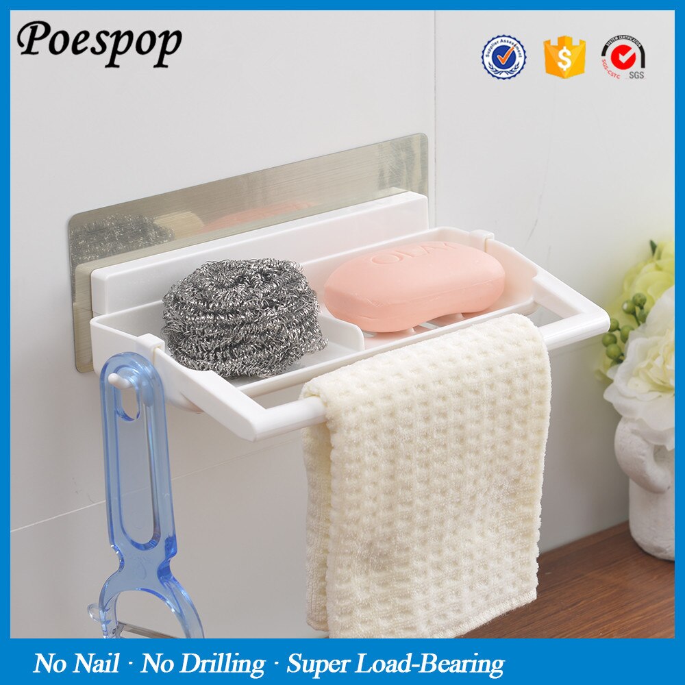 POSEPOP Badezimmer Eckregal Saugnapf Saugnapf Kunststoff Dusche Korb Küchenwand Gestell Dusche Mit Handtuchhalter