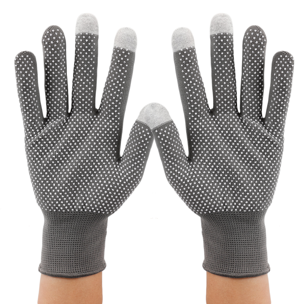 5 pares de guantes antideslizantes para montar al aire libre con pantalla táctil para hombres y mujeres guantes ligeros finos transpirables Anti-uv guantes para conducir: Gris oscuro