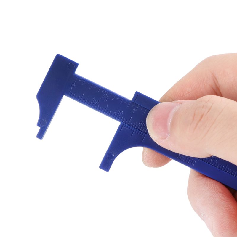 2pcs 0-80mm Double Rule Scale Plastic Vernier Caliper Measuring Mini Tool Ruler