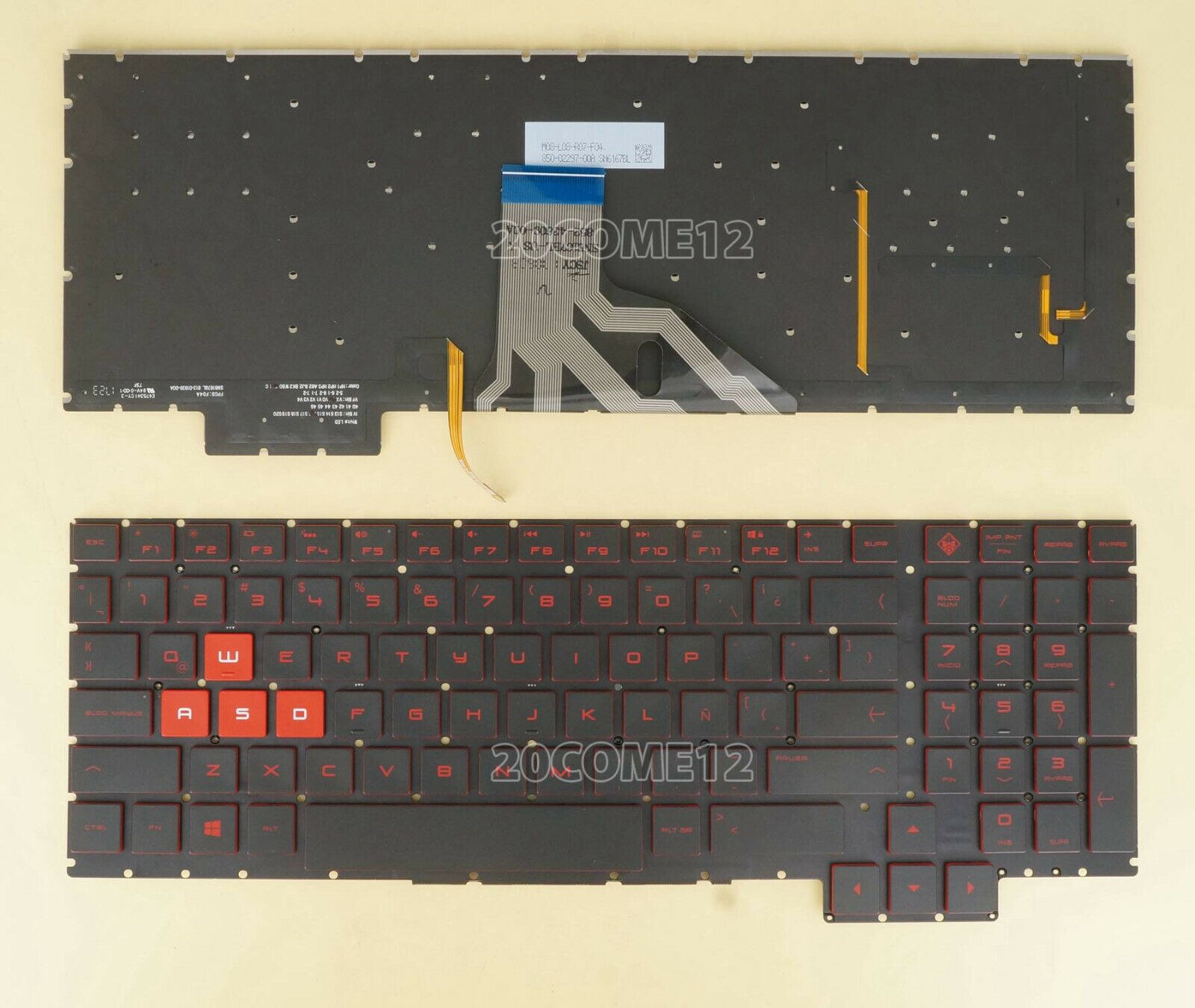 For HP OMEN 15-CE 15-ce001la 15-ce002la keyboard Latin Spanish Teclado Red Backlit