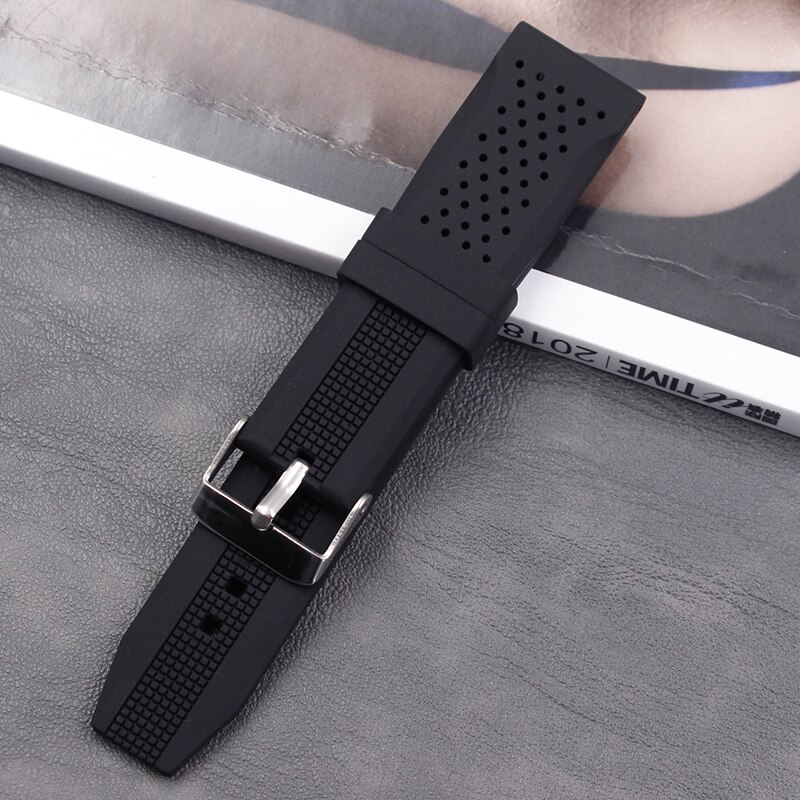 Horloge accessoires heren zachte siliconen band 22mm dames sport casual waterdichte natuurlijke rubberen band gesp