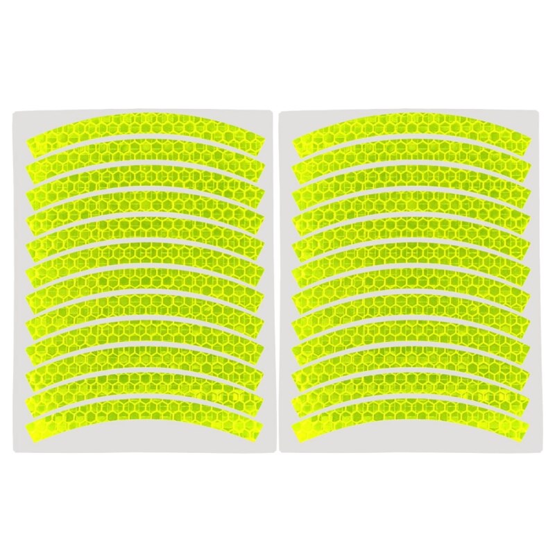 24BD Diamond Grade Reflective Sticker Safety Warning Tapes Waterproofs Night Visibility Adhesive Decals for Helmet Motorbike: Fluorescent yellow