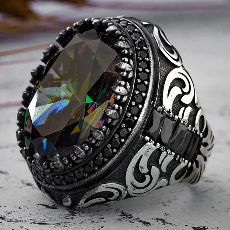 2023 Koperen Open Verstelbare Ringen Amber Edelsteen Persoonlijkheid Hoge Sieraden Turkije Mode Luxe Heren High-end Trouwringen