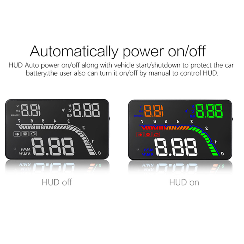 T100 obd 2 hud 4 "bil head up display digital bil hastighetsmätare vindruta projektor skärm 4 tum hd