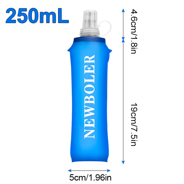 150 ml/250 ml/500 ml Outdoor faltbare Silikon-Bissgröße Wasserflasche Laufen Camping Wandern Reisen praktische Wasserflasche: schwarze farbe