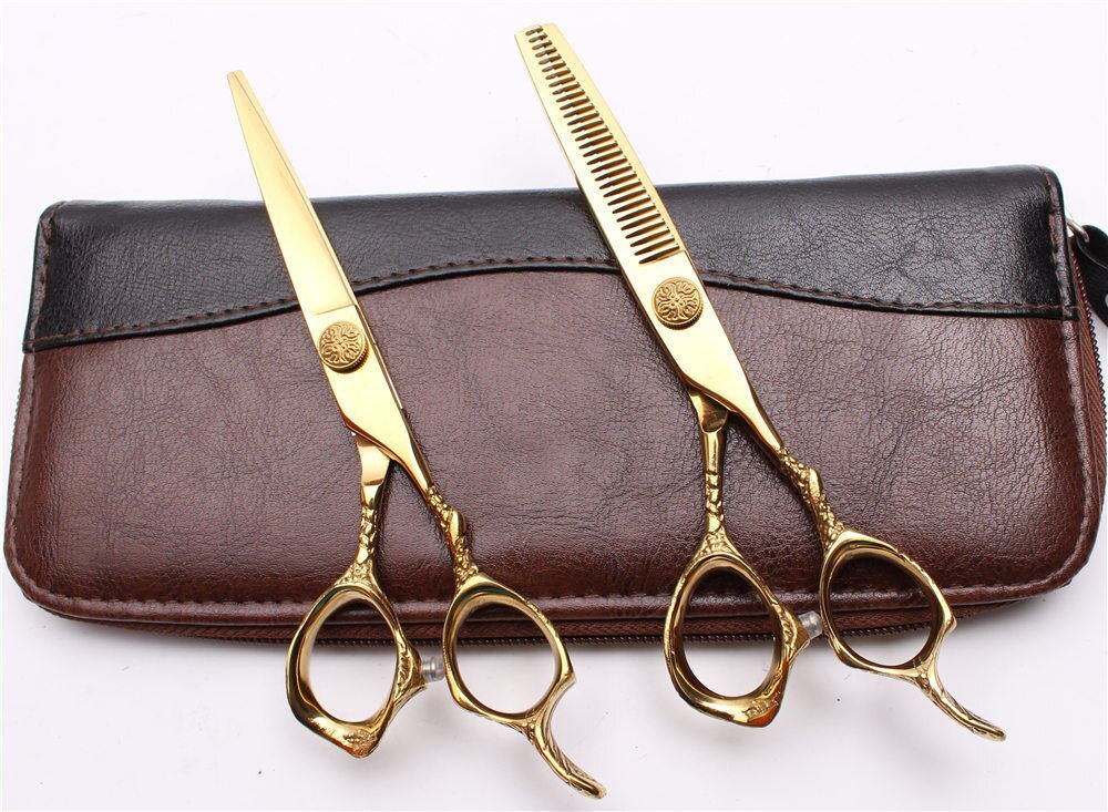 C9001 5.5in. 16cm 440c guld frisör sax skär sax gallring sax skönhetsverktyg hår sax verktygsuppsättning: C9001 jin  d 5.5yy