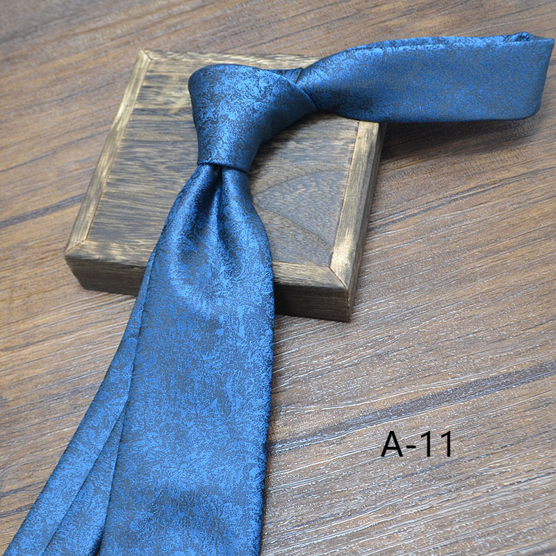 Nueva corbata clásica de poliéster de 8cm para hombre, corbata Retro de negocios con flores Jacquard, patrón de pescado, corbata marrón y negra, accesorios para de boda: Lavanda