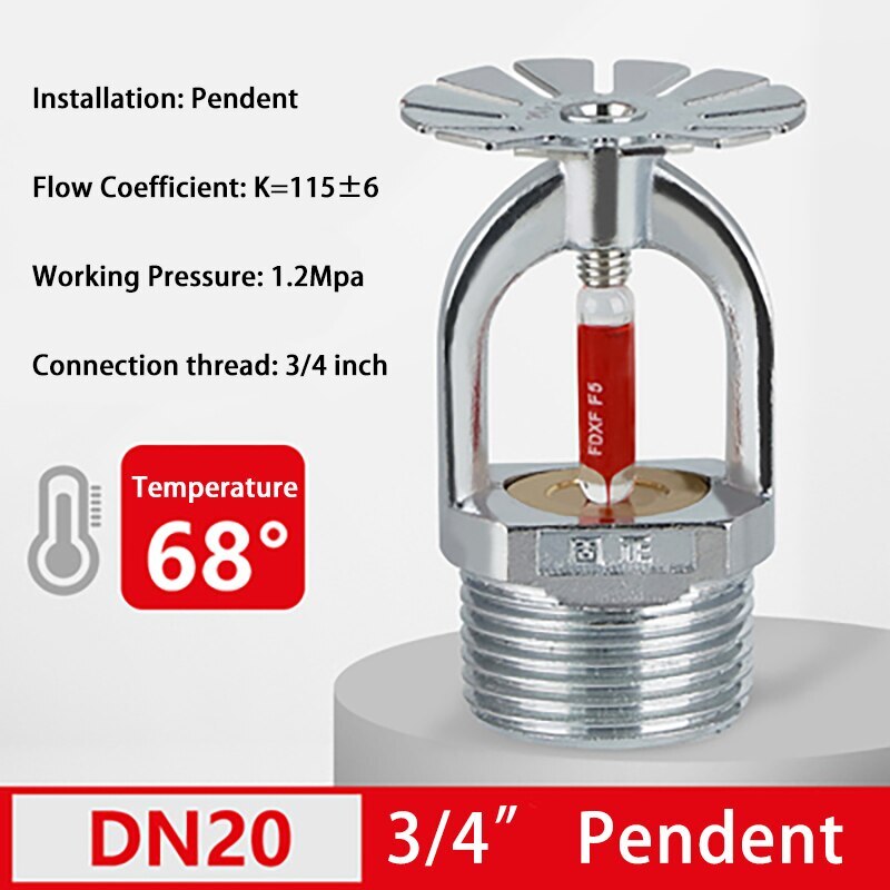 Sprinkler Fire Fighting Brass Fire Sprinkler 68 Degree Fire Sprinkler Head for Automatic Fire Sprinkler System Fire Protection: Default Title