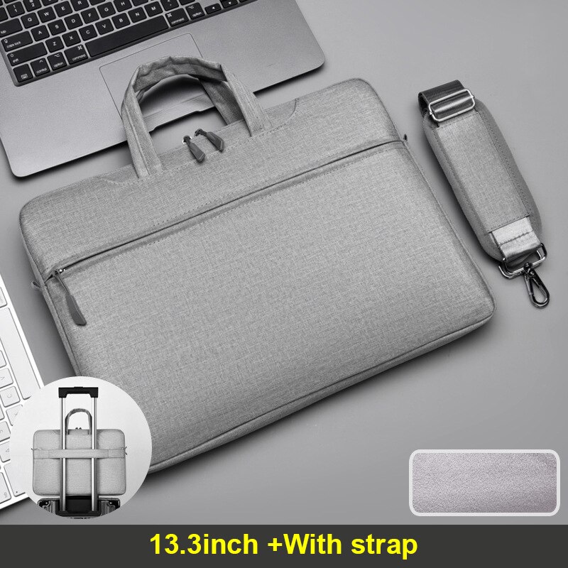 Männer Frauen Aktentaschen Unisex Business Handtaschen Oxford Hand Taschen Einfarbig Laptop Tasche Wasserdichte Schulter Messenger Tasche XA724ZC: Light gray 13.3inch