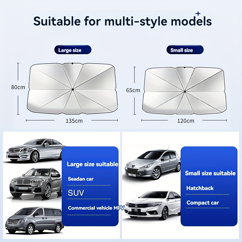 Paraguas de coche , cortina de sombra de bloque frontal, suministros especiales para interiores de coche, artefacto de protección solar completo, aislamiento térmico, 2024