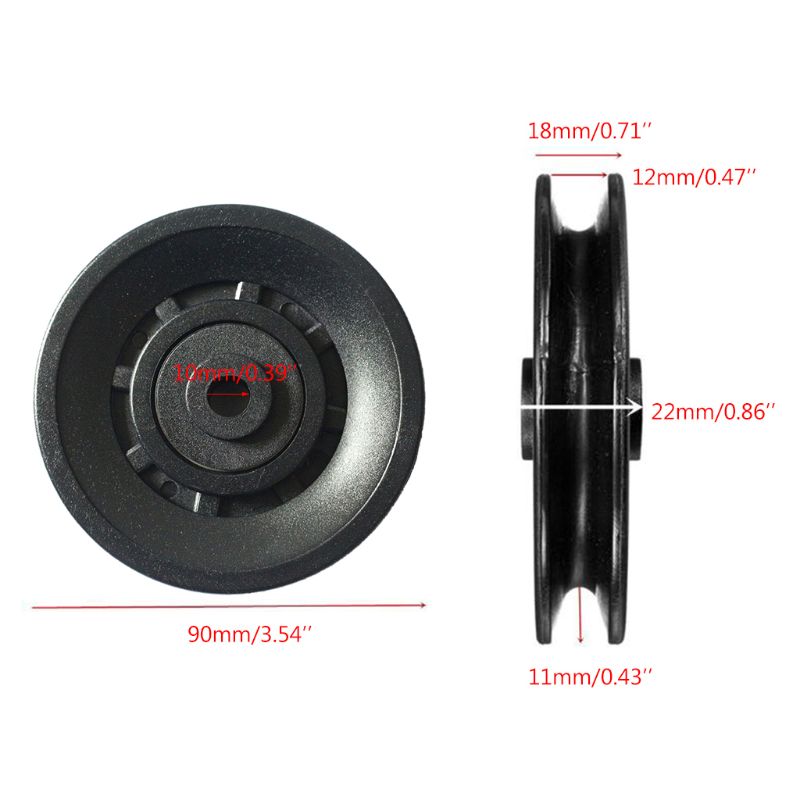 In Nylon resistente Cuscinetto della Puleggia Ruota Cavo Palestra Attrezzature Per Il Fitness Parte 90/105mm 24BD