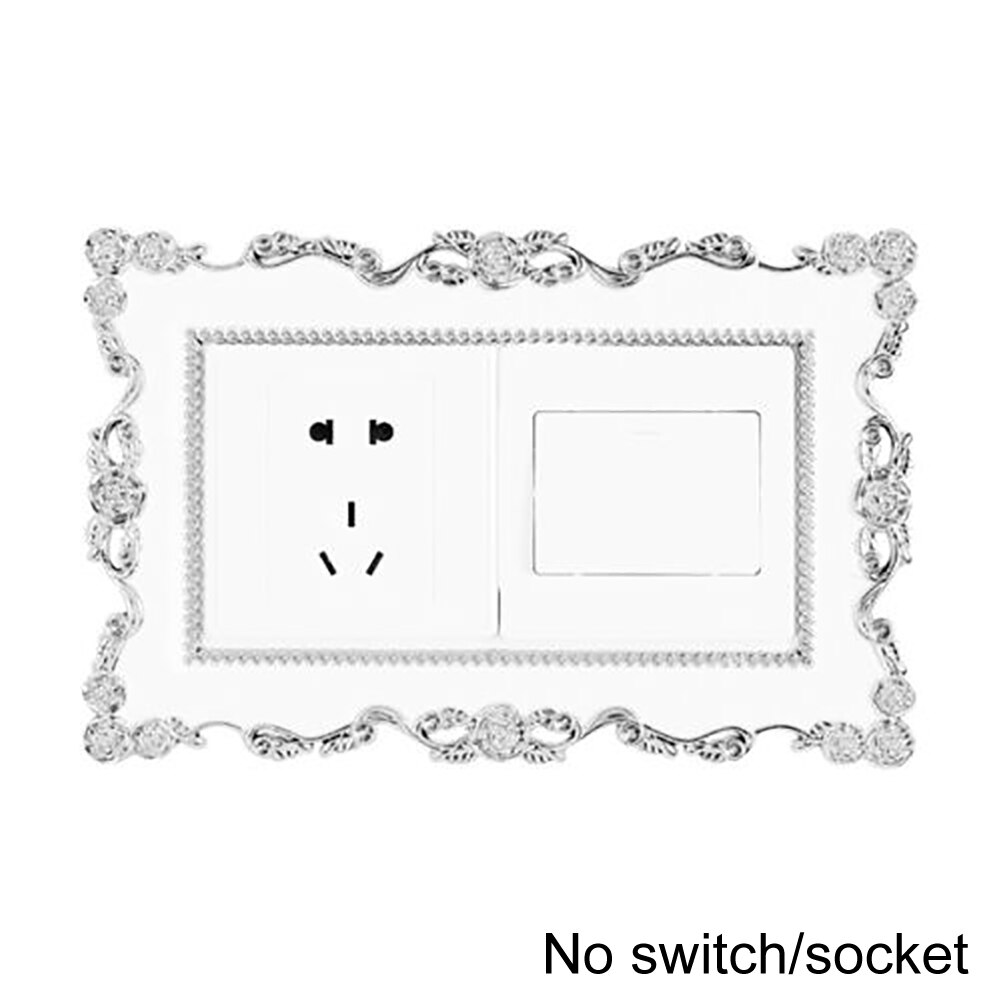 Bricolage décoration doré salon décoratif Stickers muraux Double/simple interrupteur de lumière plaque de couverture Rose dentelle interrupteur autocollant mur