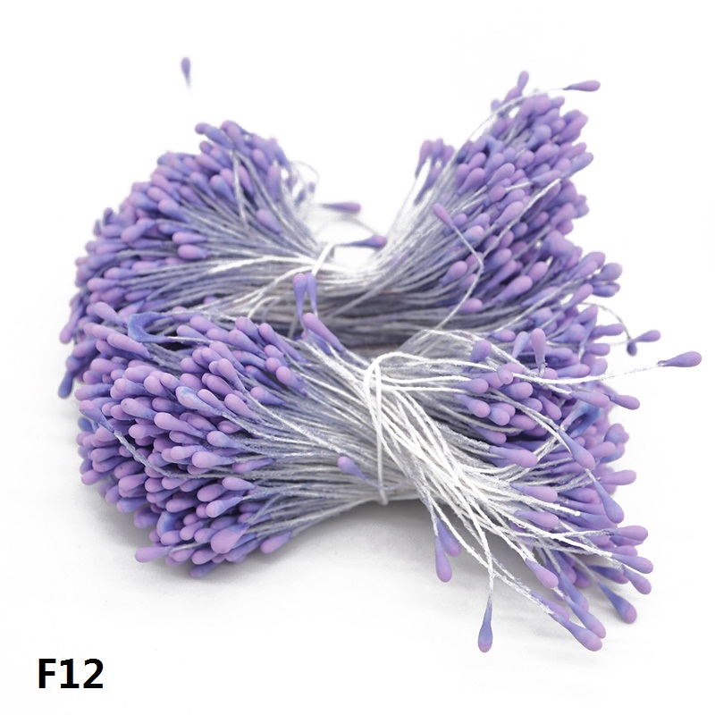 400pcs/lot Mini Flower Stamen Pistil DIY Artificial Double Heads Floral Stamens Home Wedding Decoration Cake Flowers Accessories: F12