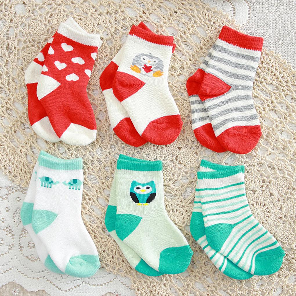 3 Paren/set Winter Herfst Thicken Warm Leuke Baby Badstof Sokken Baby Peuters Hoge Sokken