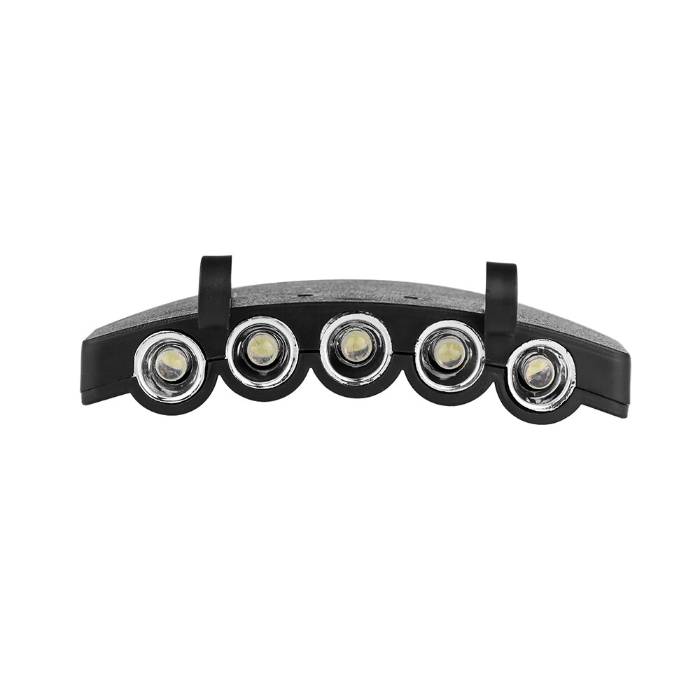 Konesky Clip-On 5 LED Koplamp Lights handsfree Cap Hoed Clip Koplamp Flash/Steady OP
