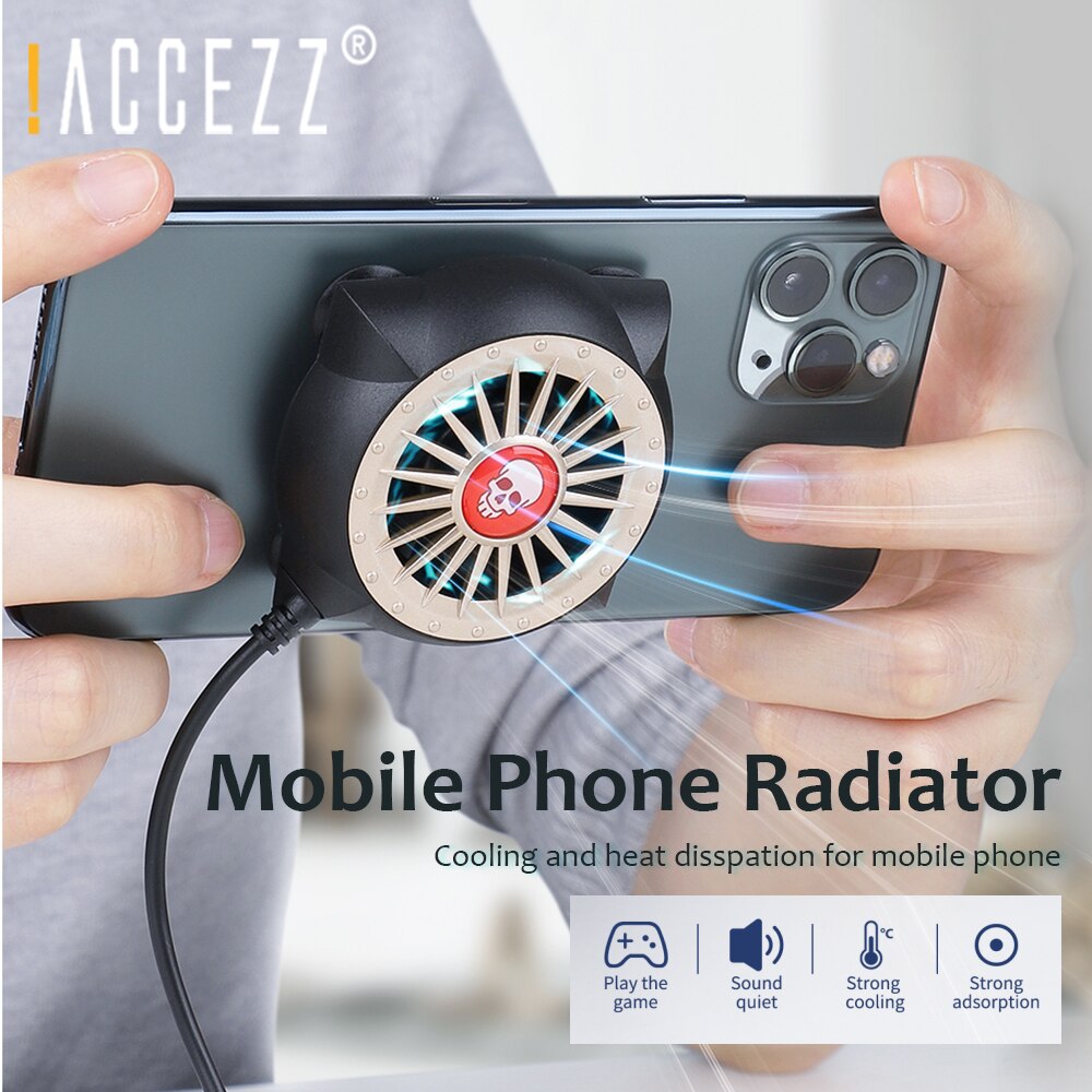 ! ACCEZZ Radiator Gaming Draagbare Ventilator Mobiele Telefoon Cooler Koellichaam Led Voor Iphone 11 Pro Max 8 7 6 Xiaomi universele Cooling Pad