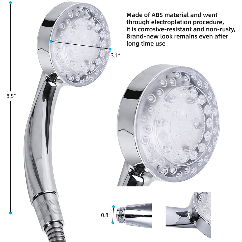 7 Kleuren Handdouche Overhandigen Led Douchekop Met Romantische Automatische Led Verlichting Voor Badkamer Hotel Douchekop