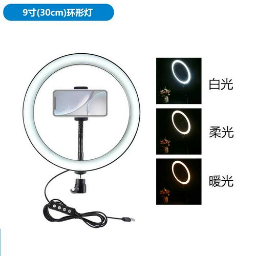 Neue USB 3 Modi Dimmbare LED Ring Vlogging Fotografie Video Lichter Studio Kamera Ring Licht Foto Telefon Video Lampe 26/30cm: Weiß